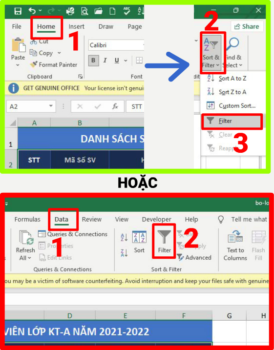 Hướng dẫn tạo và sử dụng bộ lọc Filter trong Excel 2019 - Thủ thuật Excel 05