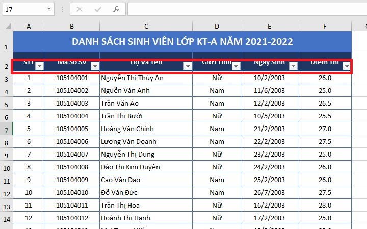 Hướng dẫn tạo và sử dụng bộ lọc Filter trong Excel 2019 - Thủ thuật Excel 05